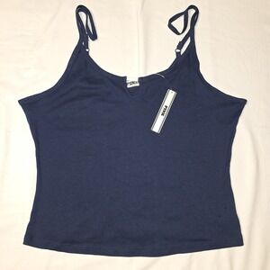 Victoria's Secret PINK Navy Camisole Tank Top Size XL Cotton NWT
